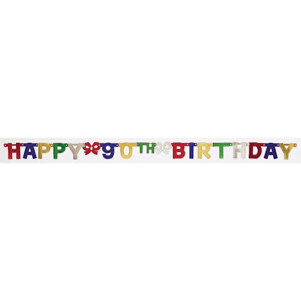 Creative Converting 90th Banner En Storlek Flerfärgad Multicoloured One Size