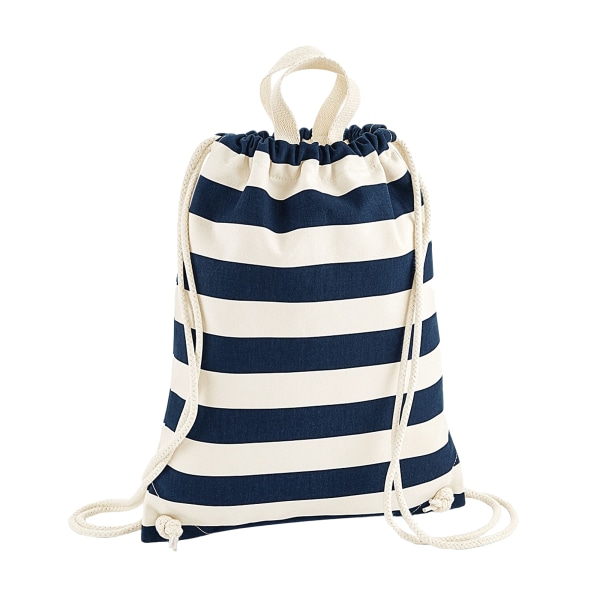 Westford Mill Nautical Drawstring Bag One Size Natur/Navy Natural/Navy One Size