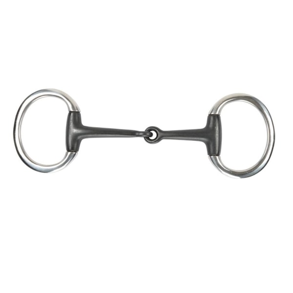 Shires Flat Horse Eggbutt Snaffle Bit 4.5in Svart Black 4.5in