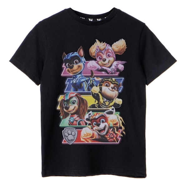 Paw Patrol: The Mighty Movie Barn/Barn Logo T-shirt 7-8 år Black 7-8 Years