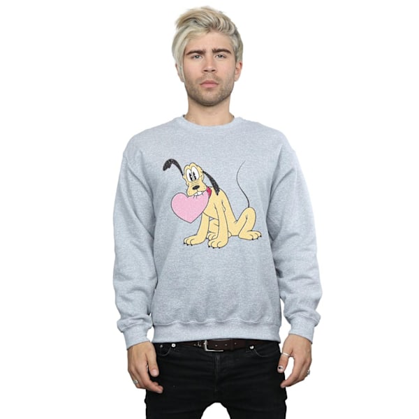 Disney Herr Pluto Love Heart Sweatshirt M Sports Grey Sports Grey M