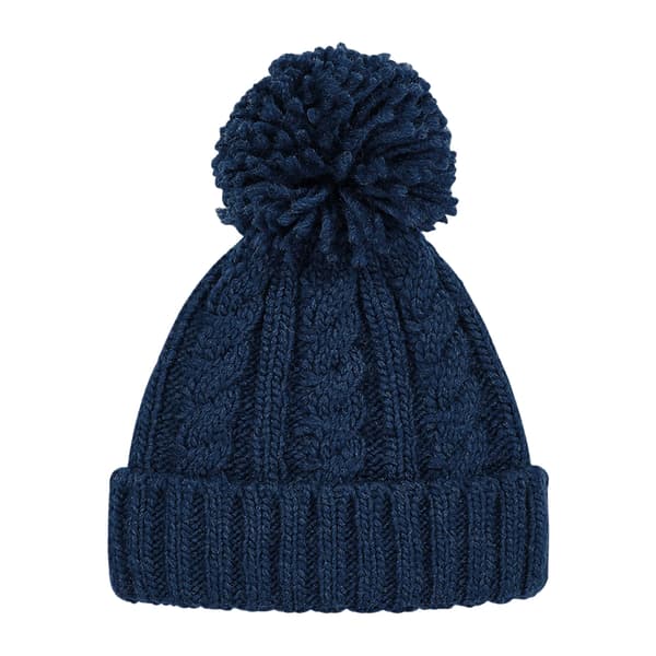 Beechfield Cable Knit Melange Beanie One Size Marinblå Navy One Size