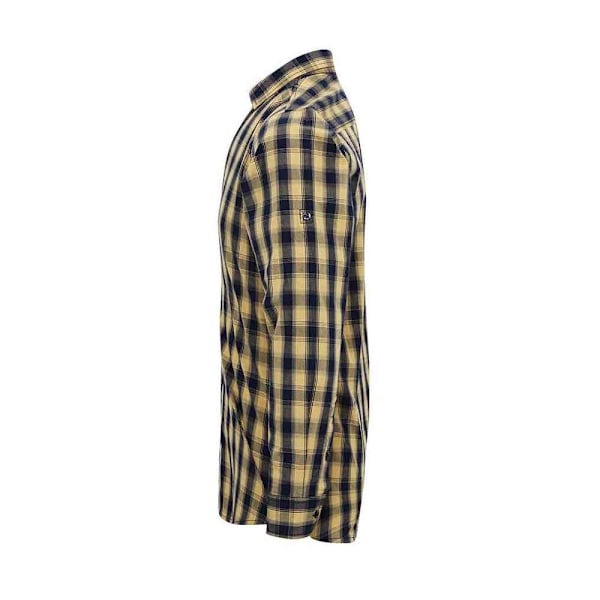 Premier Mens Mulligan Rutig Bomullsskjorta Långärmad M Kamel Camel/Navy M