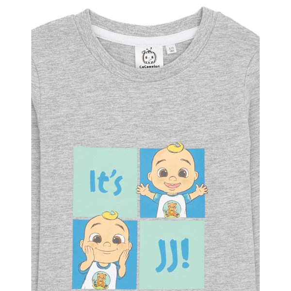Cocomelon Pojkar Baby JJ Långärmad T-shirt 12-18 Månader Grå Grey 12-18 Months