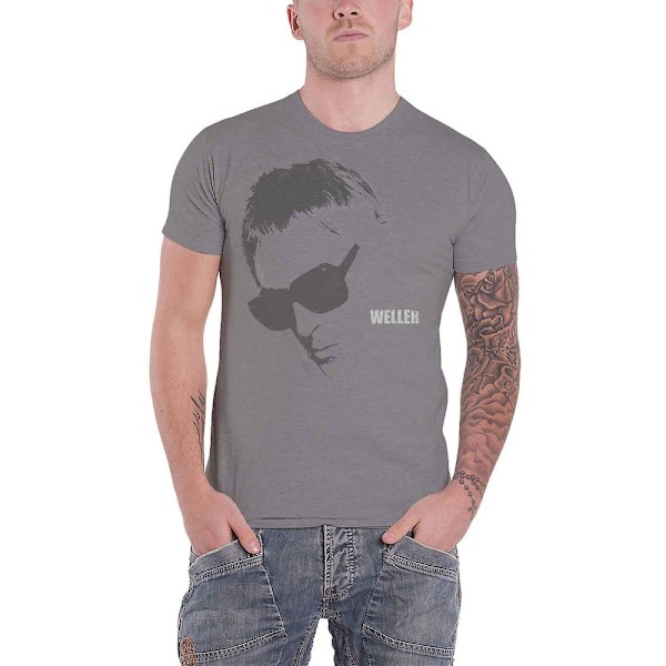 Paul Weller Unisex Adult Glasses Picture T-Shirt XXL Charcoal G Charcoal Grey XXL