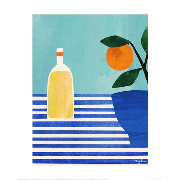 Henry Rivers Orange Juice Print 40cm x 30cm x 0.21cm Blå/Vit Blue/White 40cm x 30cm x 0.21cm