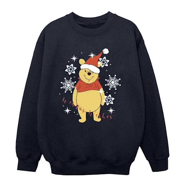 Disney Girls Winnie The Pooh Winter Wishes Sweatshirt 12-13 År Navy Blue 12-13 Years
