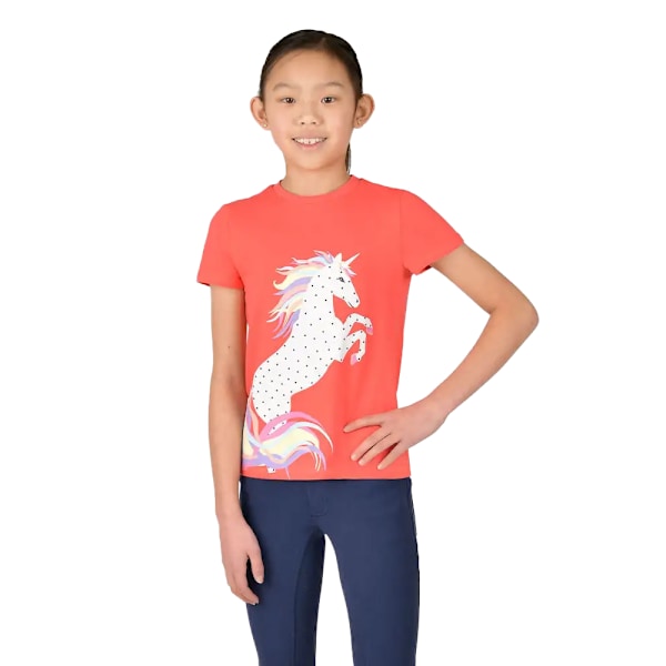 Dublin Girls Tilly Rainbow Horse T-Shirt 14 år Korall Coral 14 Years