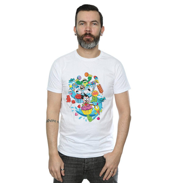 DC Comics Mens Teen Titans Go Candy Mania T-Shirt M Vit White M