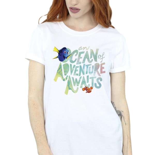 Disney Womens/Ladies Finding Dory Ocean Of Adventure Cotton Boy White XXL