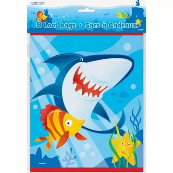 Unika Party Shark Party Bags (Pack om 8) One Size Blå Blue One Size