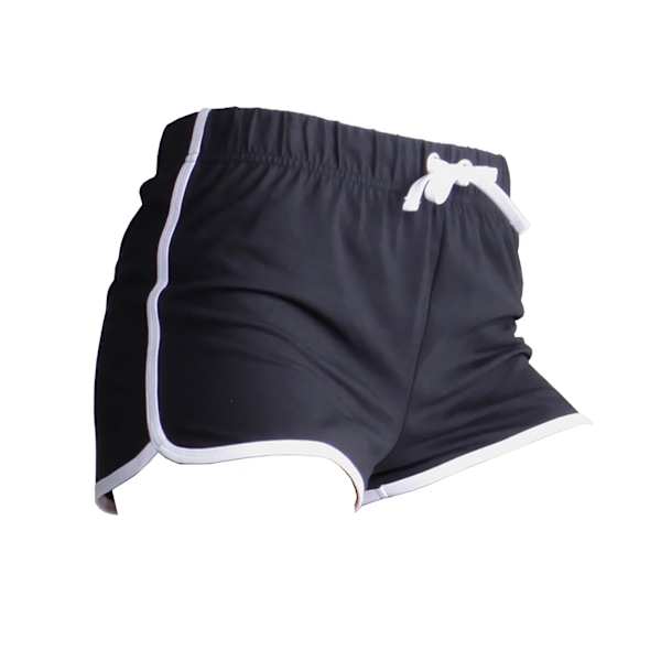 Skinni Fit Dam/Kvinnors Retro Träning / Fitness Sport Shorts Black/ White M