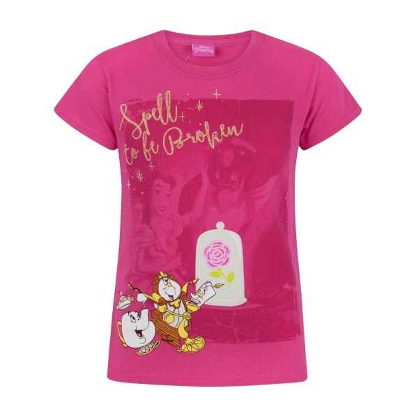 Beauty And the Beast Girls Spell To Be Broken T-shirt 7-8 år Pink 7-8 Years