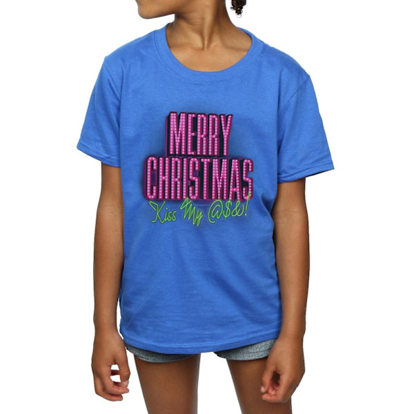 National Lampoon's Christmas Vacation Girls Kiss My Ass Cotton Royal Blue 5-6 Years