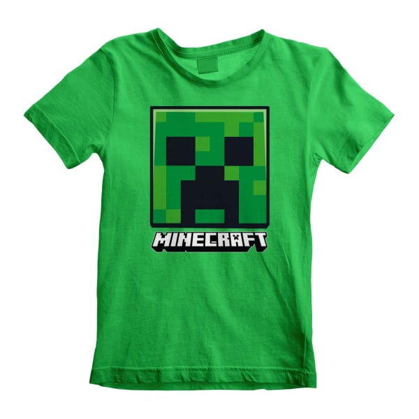 Minecraft T-shirt med creeper face för barn/barn 12-13 år grön Green 12-13 Years