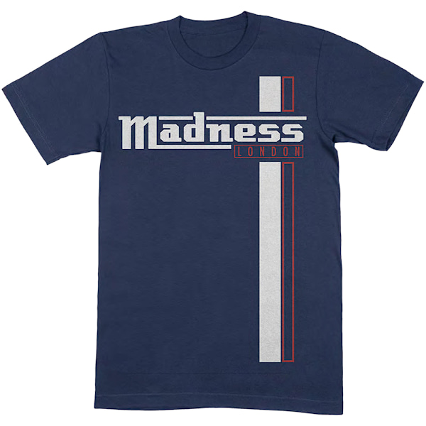 Madness Unisex Adult Stripe Cotton T-Shirt S Navy Blue Navy Blue S