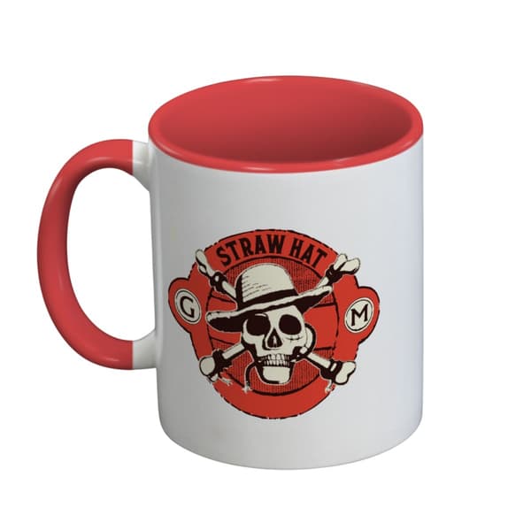 One Piece Live Action Straw Hat Crew Inner Two Tone Mugg En Storlek White/Red One Size