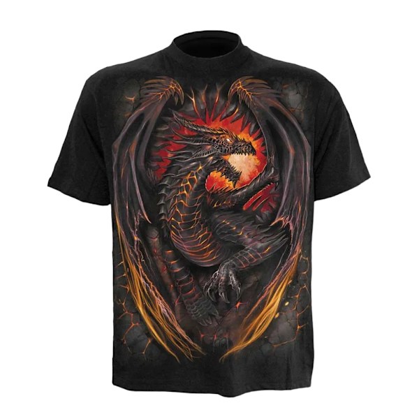 Spiral Direct Barn/Kids Dragon Furnace T-shirt med korta ärmar Black 15-16 Years