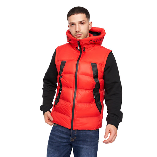 Crosshatch Craystore Vadderad Västar med Huva Herr L Röd Red L