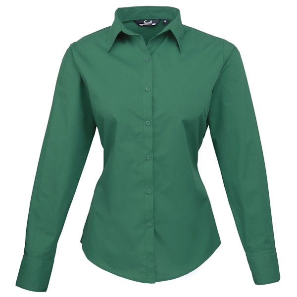 Premier Dam/Kvinnors Poplin Långärmad Blus 6 Smaragd Emerald 6