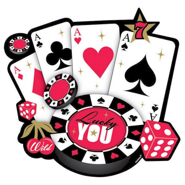 Amscan Casino Cut Out One Size Vit/Röd/Svart White/Red/Black One Size