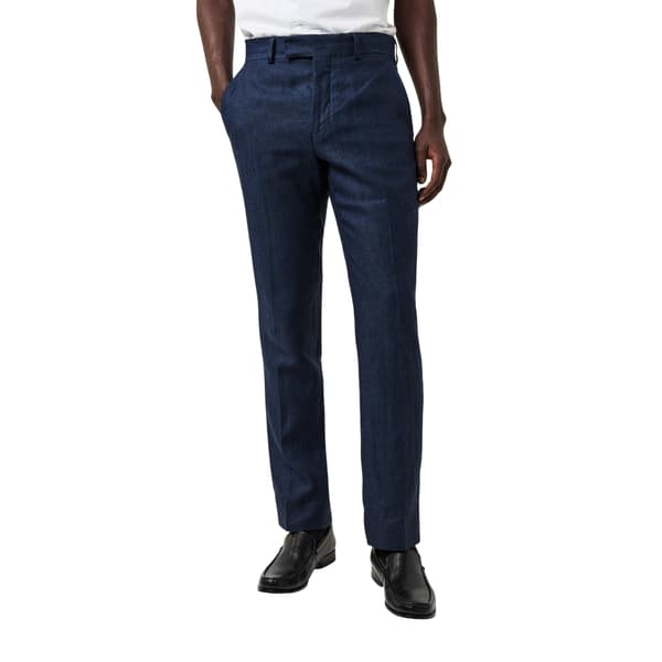 Without Prejudice Herr Linne Smala Sommarbyxor 38R Marinblå Navy 38R