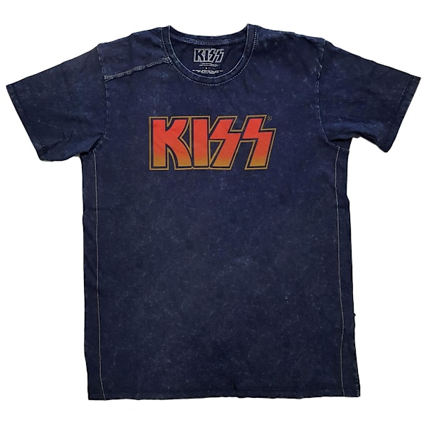 Kiss Unisex Vuxen Klassisk Snötvättad Logotyp T-shirt XL Marinblå Navy Blue XL