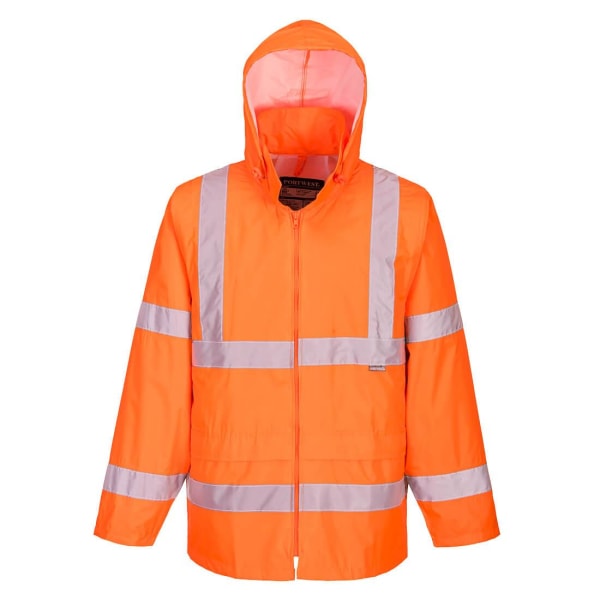 Portwest Mens Hi-Vis Safety Raincoat 6XL Orange Orange 6XL
