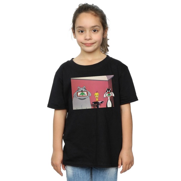 Looney Tunes Girls Julvykort T-shirt bomull 12-13 år Black 12-13 Years