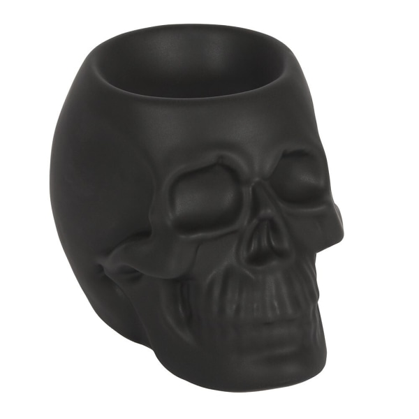 Something Different Ceramic Skull Oljebrännare 11cm x 12cm x 13cm Matt Black 11cm x 12cm x 13cm