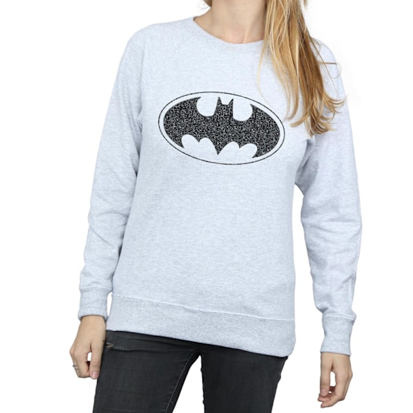 DC Comics Dam/Kvinnor Batman Enfärgad Logotyp Sweatshirt M Hea Heather Grey M