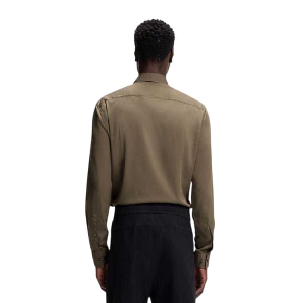 Hugo Boss Herr Solid Slim Långärmad Skjorta 15.5 i Grå Grey 15.5 in