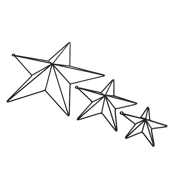 Hill Interiors Konvex Stjärnram Ornament 8cm x 25cm x 25cm M Matt Black 8cm x 25cm x 25cm