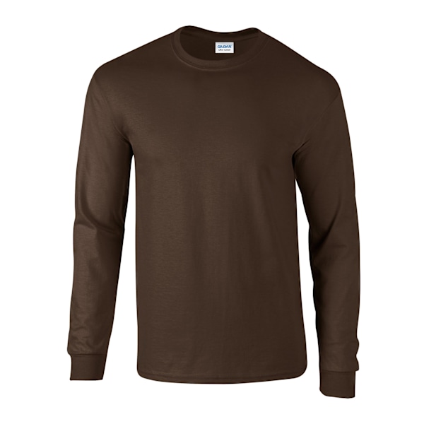 Gildan Unisex Adult Ultra Plain Cotton Long-Sleeved T-Shirt M D Dark Chocolate M