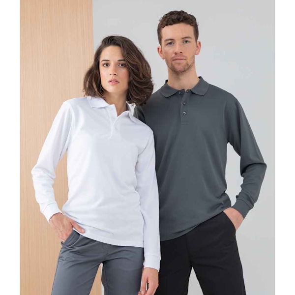 Henbury Vuxen Unisex Långärmad Coolplus Pikétröja 4XL White 4XL