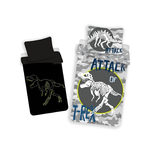 AC-Déco T-Rex Påslakanset Enkel Grå/Svart Grey/Black Single