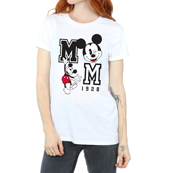 Disney Dam/Damer Mickey Mouse Hopp Och Blink Bomull Pojkvän White XXL