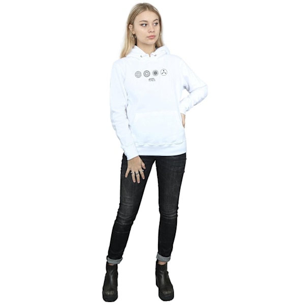 Fantastiska vidunder Kvinnor/Damer Cirkulära ikoner Hoodie M Vit White M