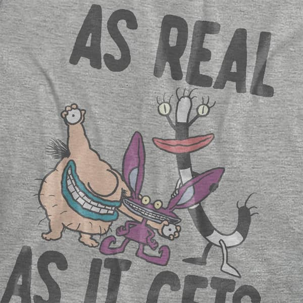 Aaahh!!! Real Monsters T-shirt för damer/kvinnor \"As Real As It Gets\" Athletic Heather L