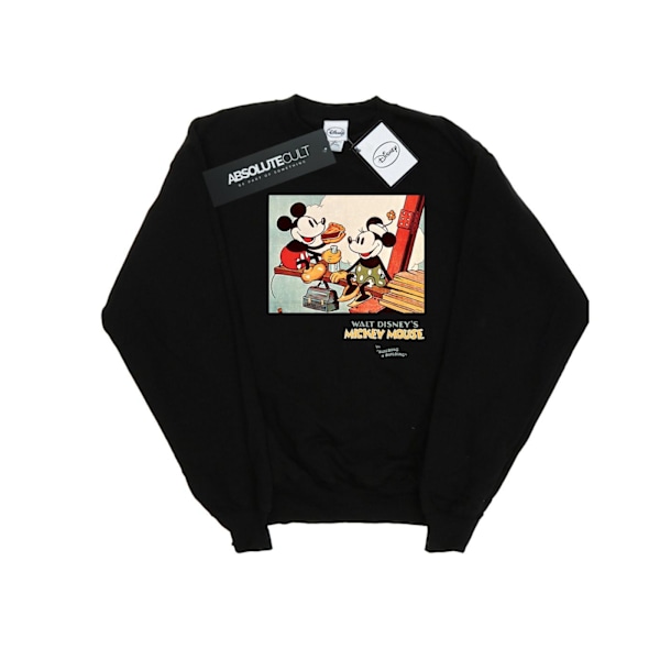 Disney Herr Mickey Mouse Bygger En Byggnad Sweatshirt 4XL Svart Black 4XL