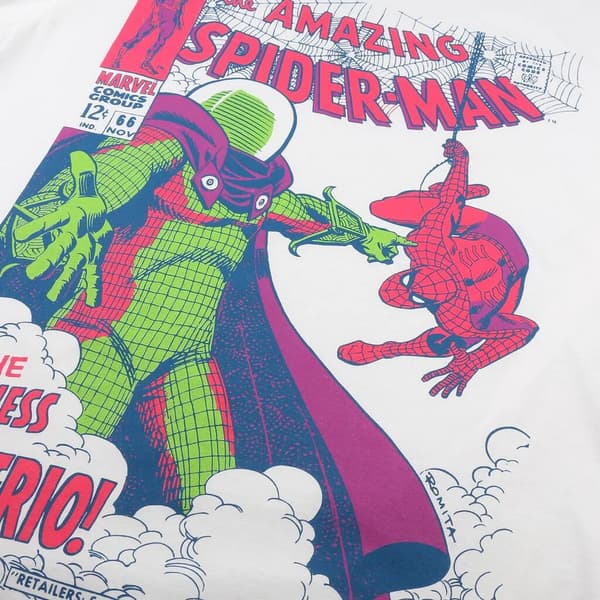 Marvel Comics Spiderman Madness T-shirt för män M Vit/Rosa/Grön White/Pink/Green M