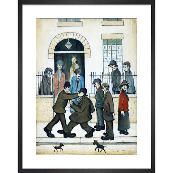 L.S. Lowry A Fight C. 1935 Plack 59cm x 40cm Multifärgad Multicoloured 59cm x 40cm
