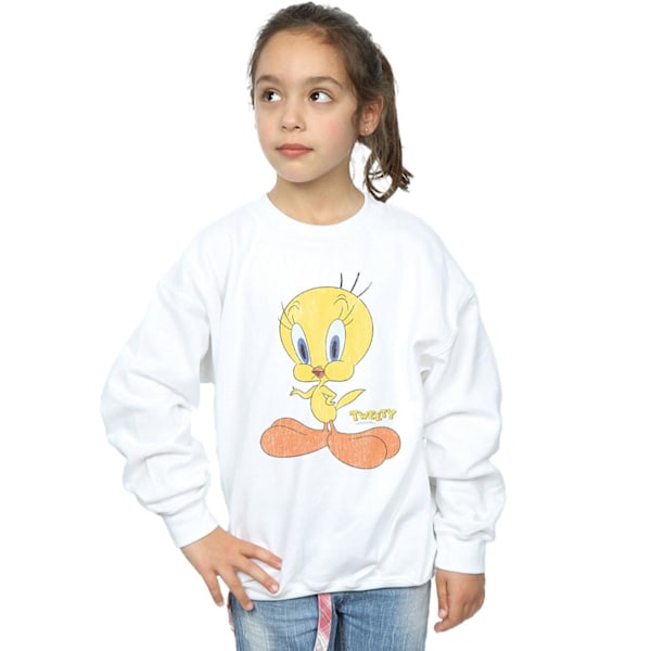 Looney Tunes Flickor Tweety Pie Distressed Sweatshirt 7-8 År W White 7-8 Years