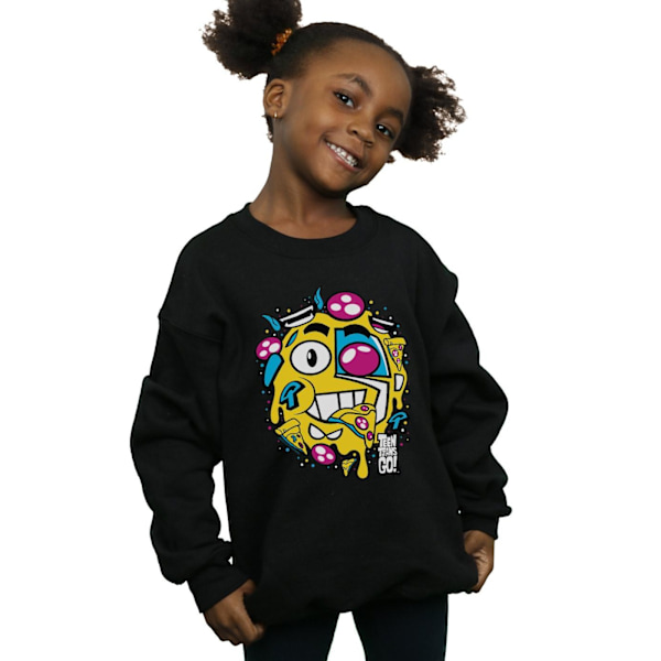 DC Comics Girls Teen Titans Go Pizza Face Sweatshirt 12-13 år Black 12-13 Years