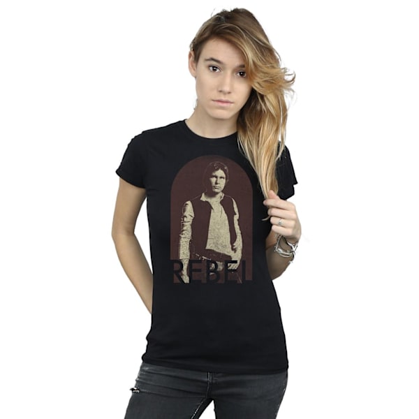 Star Wars Dam/Kvinnor Han Solo Rebel Bomull T-Shirt L Svart Black L