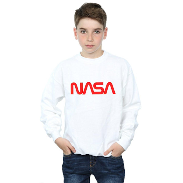 NASA Boys Modern Logo Sweatshirt 12-13 år Vit White 12-13 Years