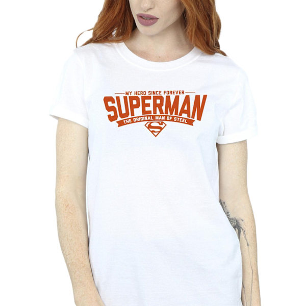 DC Comics Dam/Kvinnor Superman Hero Dad Bomull Boyfriend T-Sh White XL