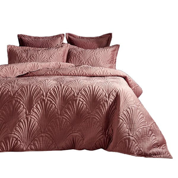 Paoletti Palmeria Sammetsquiltat Täcke Set Singel Blush Blush Single