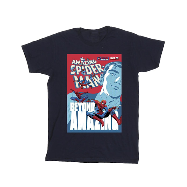 Marvel Boys Spider-Man Beyond Amazing Cover T-Shirt 3-4 år N Navy Blue 3-4 Years