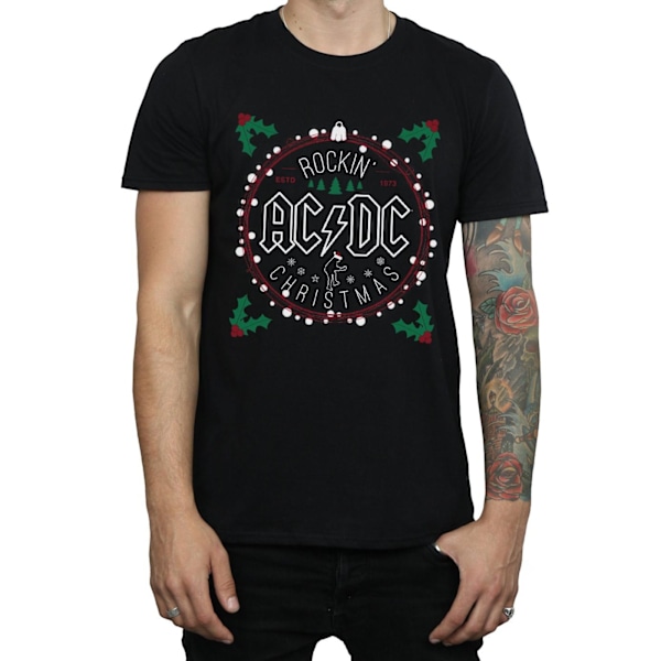 AC/DC Herr Jul Cirkel T-shirt XXL Svart Black XXL